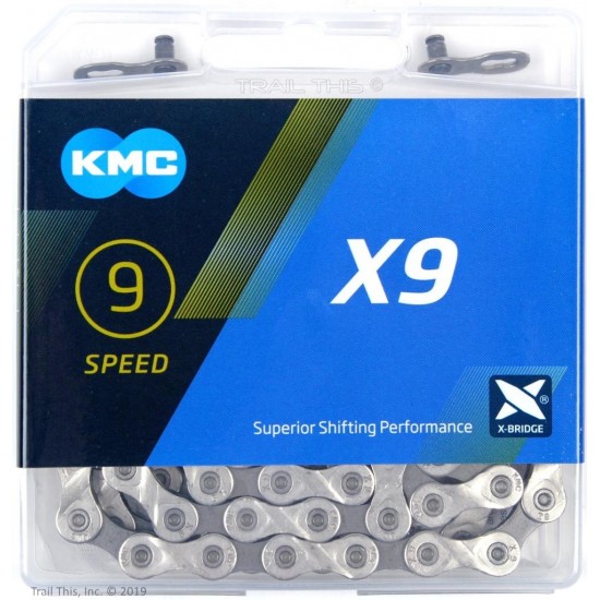 Lanț KMC X9 gri 1/2x1/128 114L