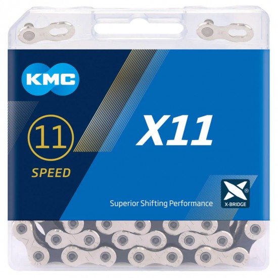 Lanț KMC X11 11s 1/2 x 11/128 118L argintiu/negru Lanț KMC X11 11s 1/2 x 11/128 118L argintiu/negru
