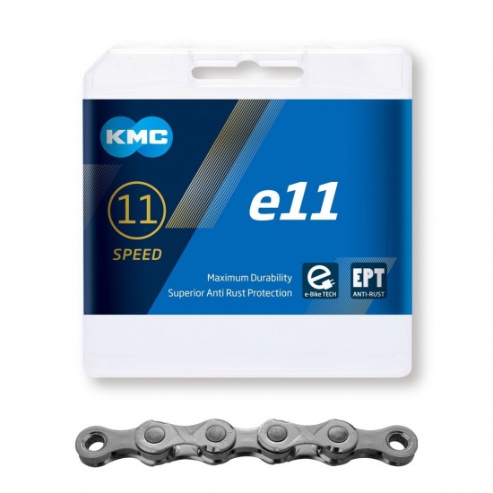 Lant KMC E11 EPT 11 Viteze 136 zale Ebike, Argintiu Lant KMC E11 EPT 11 Viteze 136 zale Ebike Argintiu