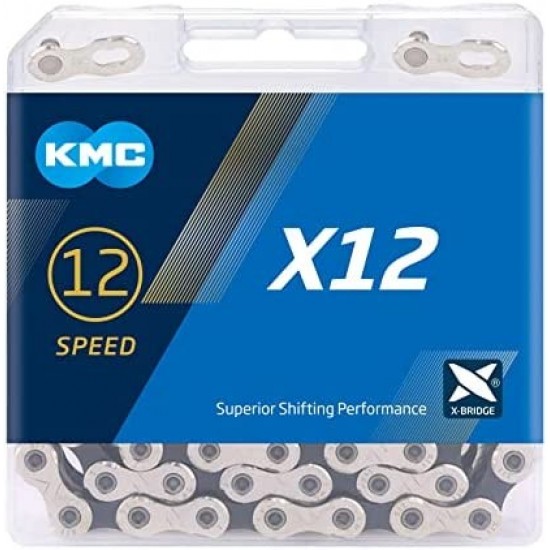 Lant KMC X12 Silver/Black 12 Viteze 126 Zale - Set 25 bucati Lant KMC X12 Silver/Black 12 Viteze 126 Zale - Set 25 bucati