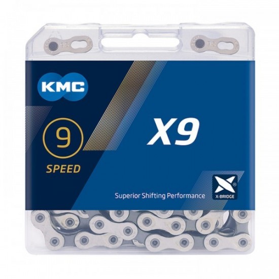 Lant KMC X9 Grey 9 Viteze 116 Zale - Set 25 bucati Lant KMC X9 Grey 9 Viteze 116 Zale - Set 25 bucati