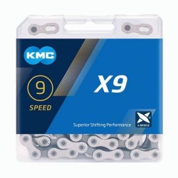 Lant KMC X9 Silver/Grey 9 Viteze 116 Zale - Set 25 bucati Lant KMC X9 Silver/Grey 9 Viteze 116 Zale - Set 25 bucati