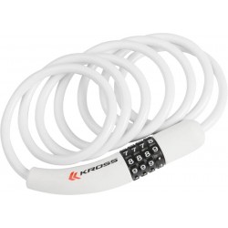 Lacat spiral cu cifru Kross KZS 250 6mmx900 mm white Lacat spiral cu cifru Kross KZS 250 6mmx900 mm white