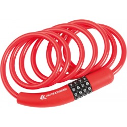 Lacat spiral cu cifru Kross KZS 250 6 mm x900 mm red Lacat spiral cu cifru Kross KZS 250 6 mm x900 mm red