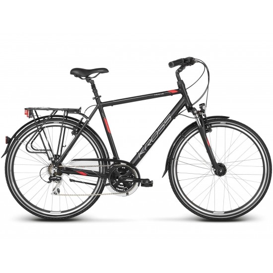Bicicleta Kross Trans 3.0 28 S black-red-silver-matte 2020 Bicicleta Kross Trans 3.0 28 S black-red-silver-mate