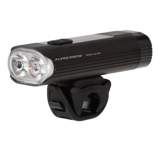 Far profesional KROSS Blade 1000LM, 4800Ah, pentru trotineta / bicicleta, reincarcabil USB, 2 leduri frontale, activitati outdoor, negru