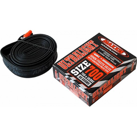 Camera 700X18/25C FV48 Maxxis Ultralight 0.6mm Presta Camera 700X18/25C FV48 Maxxis Ultralight 0.6mm Presta