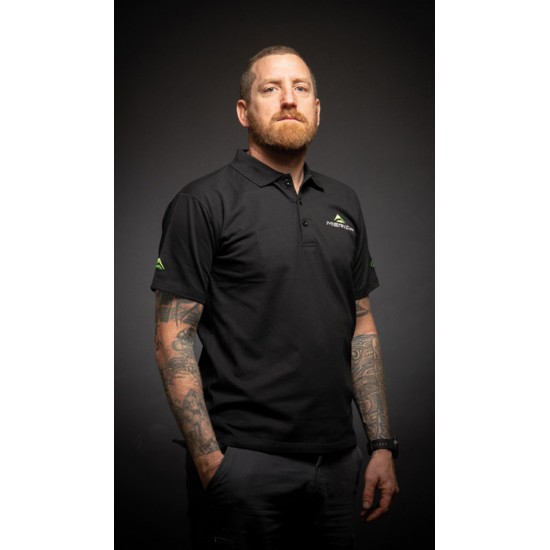 Tricou polo MERIDA BRAND scurt cu guler negru