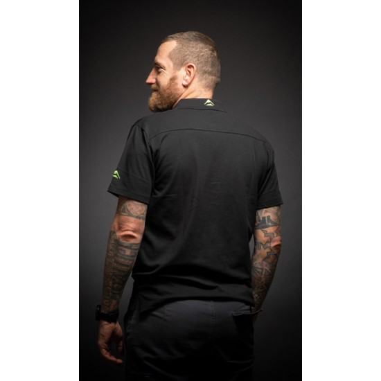 Tricou polo MERIDA BRAND scurt cu guler negru