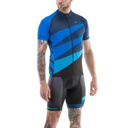 Tricou ciclism MERIDA CX DESIGN scurt albastru negru fermoar lung - 740122-422