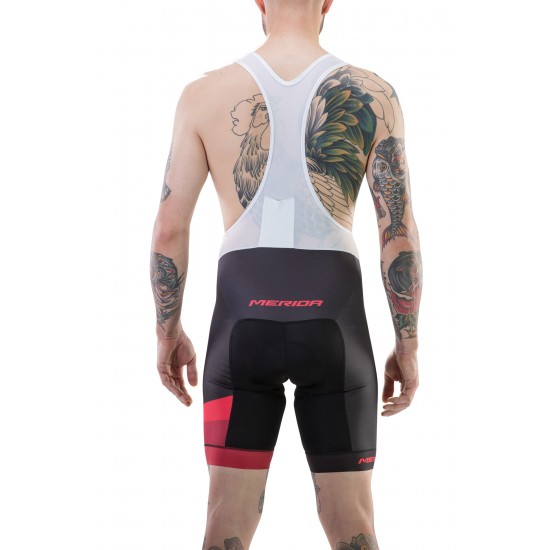 Pantaloni MERIDA CX DESIGN scurt cu bretele S negru/roșu 422 Pantaloni MERIDA CX DESIGN scurt cu bretele S negru/roșu 422