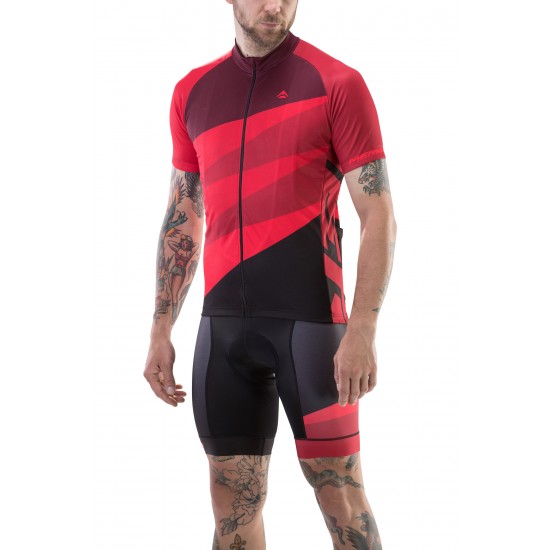 Pantaloni MERIDA CX DESIGN scurt cu bretele S negru/roșu 422 Pantaloni MERIDA CX DESIGN scurt cu bretele S negru/roșu 422