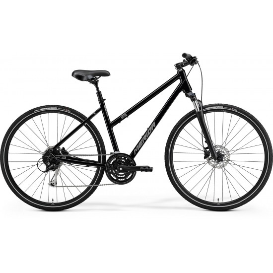 MERIDA 2021 CROSSWAY 100 DAMĂ LUCIOS NEGRU (MAT ARGINTIU)