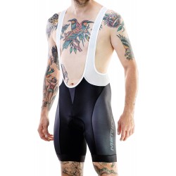 Pantaloni MERIDA RHOMBE DESIGN scurt cu bretele gri/negru - 740566-435
