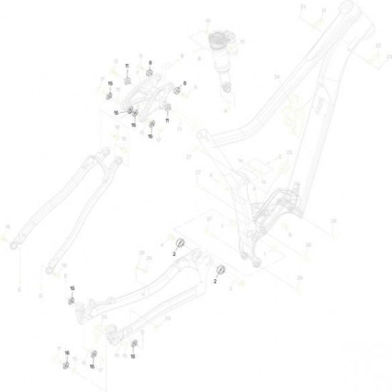 Cadru componentă MERIDA Hardware KIT ebike fully 2017-2020