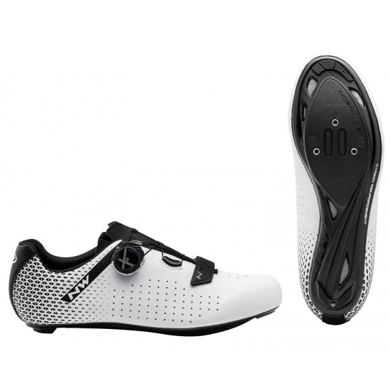 Cipő NORTHWAVE ROAD CORE PLUS 2 43 fehér/fekete Pantofi NORTHWAVE ROAD CORE PLUS 2 alb/negru