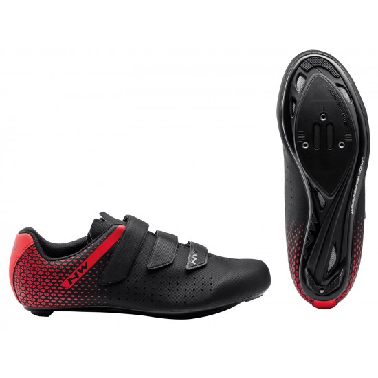 Cipő NORTHWAVE ROAD CORE 2 43,5 fekete/piros Cipő NORTHWAVE ROAD CORE 2 43,5 fekete/piros