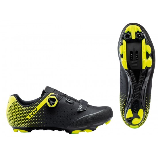 CIPŐ NORTHWAVE MTB ORIGIN PLUS 2 49 FEKETE/FLUO SÁRGA