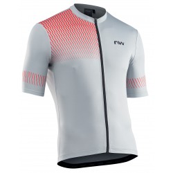 Tricou ciclism NORTHWAVE ORIGIN scurt gri/rosu