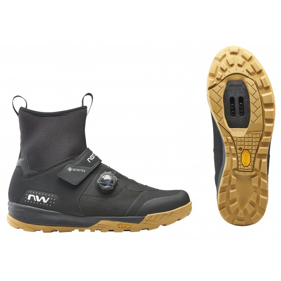Cipő NORTHWAVE MTB KINGROCK PLUS GTX 45 téli, fekete/méz Cipő NORTHWAVE MTB KINGROCK PLUS GTX 45 téli, fekete/méz
