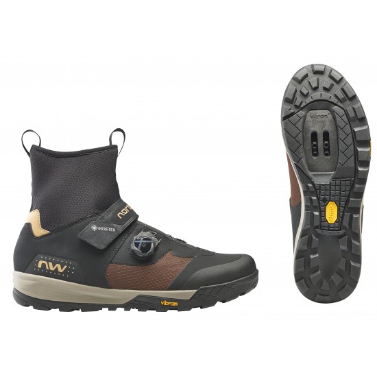 Cipő NORTHWAVE MTB KINGROCK PLUS GTX téli, fekete/barna Cipő NORTHWAVE MTB KINGROCK PLUS GTX téli, fekete/barna