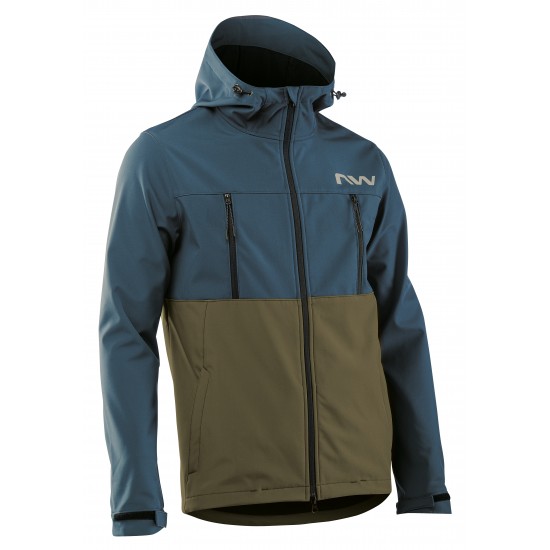 Dzseki NORTHWAVE EASY OUT SOFTSHELL kék/zöld Jachetă NORTHWAVE EASY OUT SOFTSHELL albastru/verde