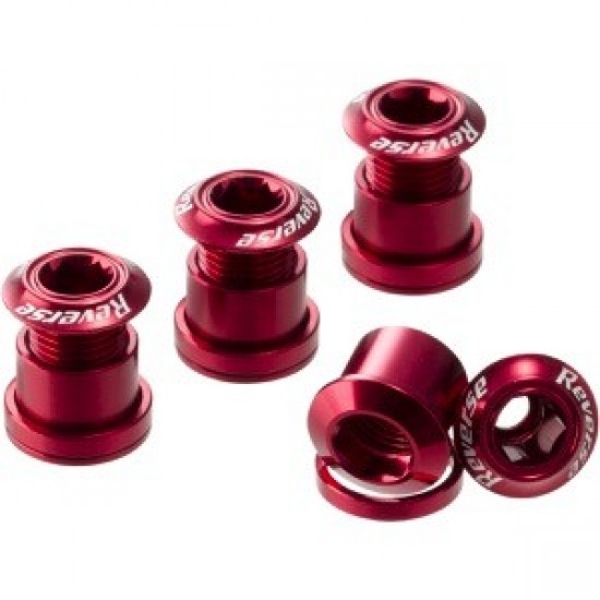 Set 4 suruburi angrenaj Reverse Chainring Bolt Rosii Set 4 suruburi angrenaj Reverse Chainring Bolt Rosii