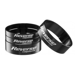 Set distantiere Reverse 1.1/8 aluminiu negre Set distantiere Reverse 1.1/8 aluminiu negre