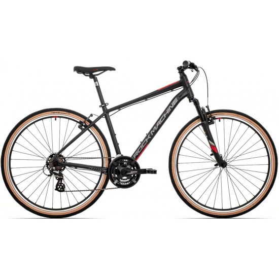Bicicleta Rock Machine Crossride 100 29 Negru/Rosu M-18 Bicicleta Rock Machine Crossride 100 29 Matte Black/Dark Grey/Brick Red 18.0 - (M)