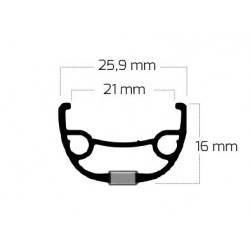 Jantă RYDE RIVAL21 622 32H negru, disc capsat Jantă RYDE RIVAL21 622 32H negru, disc capsat
