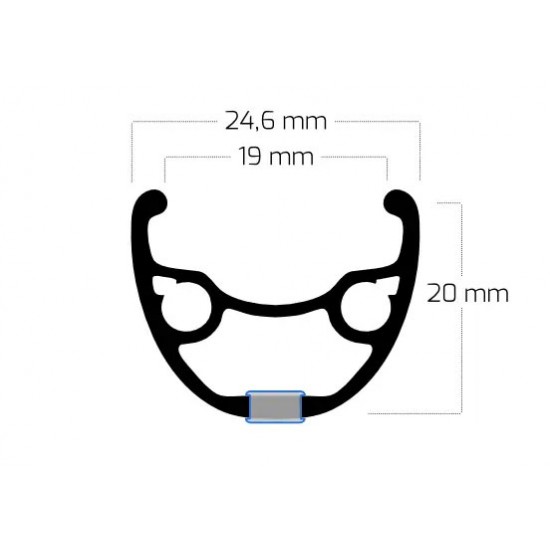 Jantă RYDE RIVAL19 622 mm 32H negru, disc capsată R-600611 Jantă RYDE RIVAL19 622 mm 32H negru, disc capsată R-600611