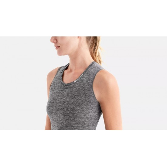 Maiou SPECIALIZED Womens Seamless Sleeveless Base Layer - Heather Grey S