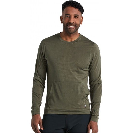 Tricou SPECIALIZED Men's Trail Power Grid LS - Oak Green XL Tricou SPECIALIZED Mens Trail Power Grid LS - Oak Green XL