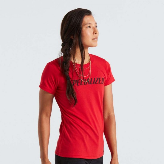Tricou SPECIALIZED Womens Wordmark SS - Flo Red XS