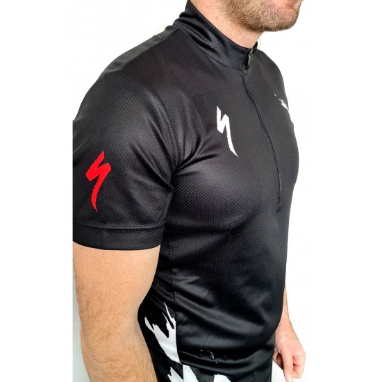 Tricou SPECIALIZED Mens Ride 1/4 Zip SS - Trail of Flames S