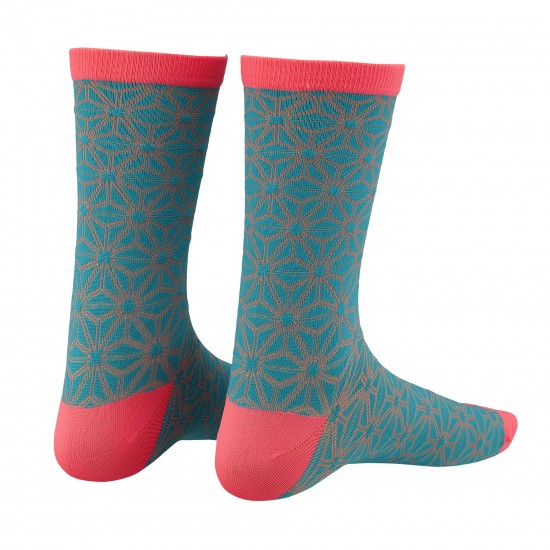 Sosete SUPACAZ Asanoha - Albastru neon/Coral - L/XL Sosete SUPACAZ Asanoha - Albastru neon/Coral - L/XL