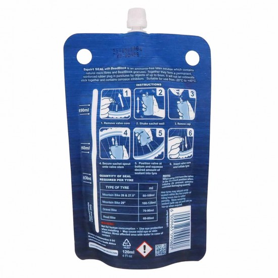 Solutie antipana / Tubeless Squirt Seal cu BeadBlock 120ml Solutie antipana / Tubeless Squirt Seal cu BeadBlock 120ml