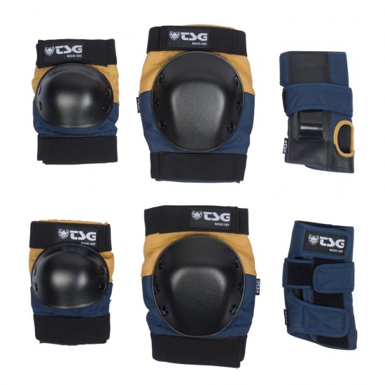 Set protectii TSG Basic - Night Blue/Dusk Yellow L Set protectii TSG Basic - Night Blue/Dusk Yellow L