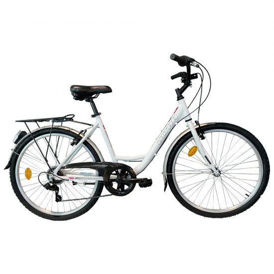 Bicicleta ULTRA Riviera CTB 26'' aluminiu Alb 440mm Bicicleta ULTRA Riviera CTB 26 aluminiu Alb 440mm