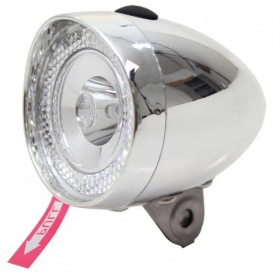 Far fata Union UN-4955 chrom cu baterii 1 led AM