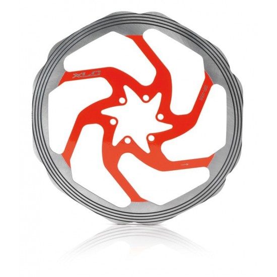 Rotor pentru frana XLC disc BR-X58 160 mm silver/red with CNC Reibr