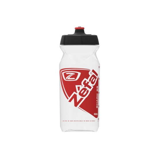 Bidon ZEFAL Shark 65 - Transparent/Rosu Bidon ZEFAL Shark 65 Grip-Cap 650ml - Transparent/Red